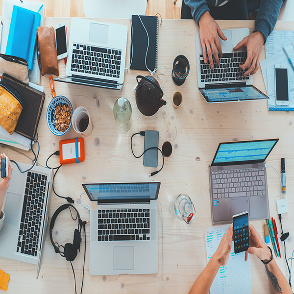 Laptops on the desk